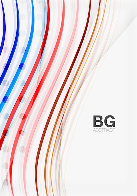 Vector color stripes wave lines modern geometric background Vector template background for workflow layout diagram number options or web design