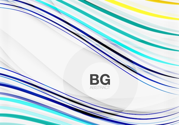 Vector color stripes wave lines modern geometric background Vector template background for workflow layout diagram number options or web design