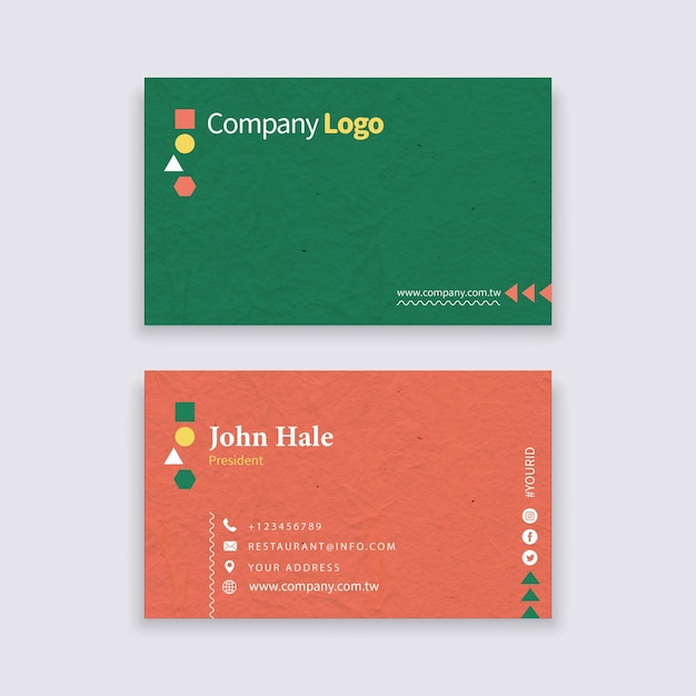 vector_colorblock geometric design business card