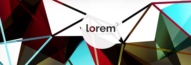 Vector colorful geometric triangle background crystal banner design