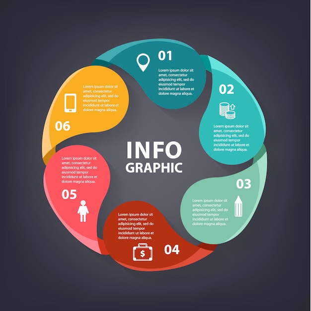 Vector colorful loop infographic Template for diagram graph presentation and chart Abstract