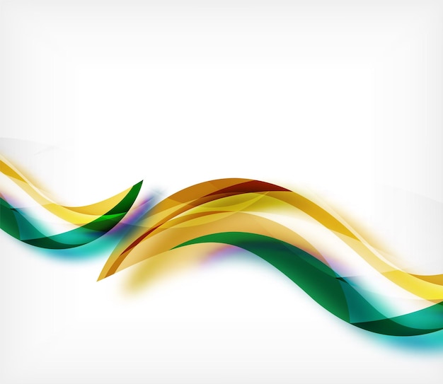 Vector colorful wavy stripe on white background with blurred effects Vector digital techno abstract background template