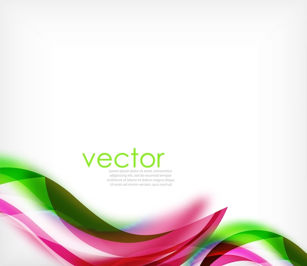 Vector colorful wavy stripe on white background with blurred effects Vector digital techno abstract background template