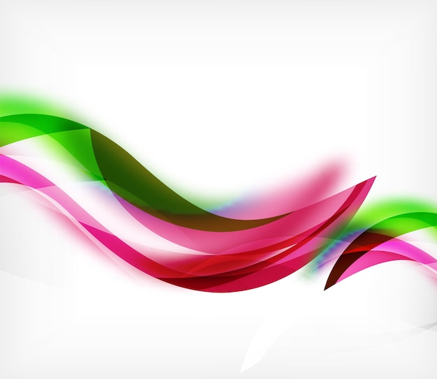 Vector colorful wavy stripe on white background with blurred effects Vector digital techno abstract background template