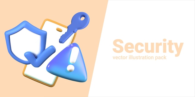vector composition of 3d objects smartphone access check user verification