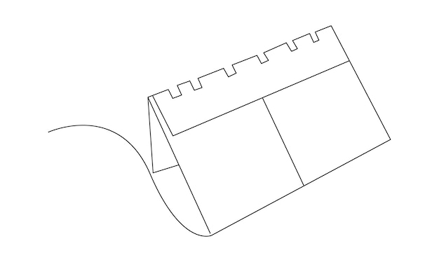 Vector continuous one simple single abstract line drawing of table calendar concept of memorable day