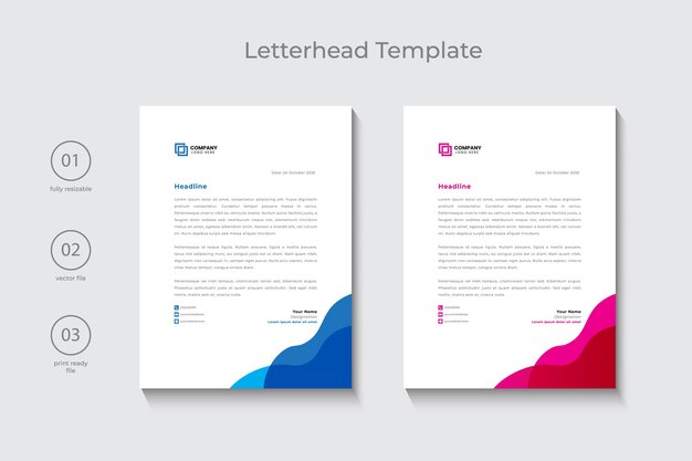 vector corporate letterhead design template