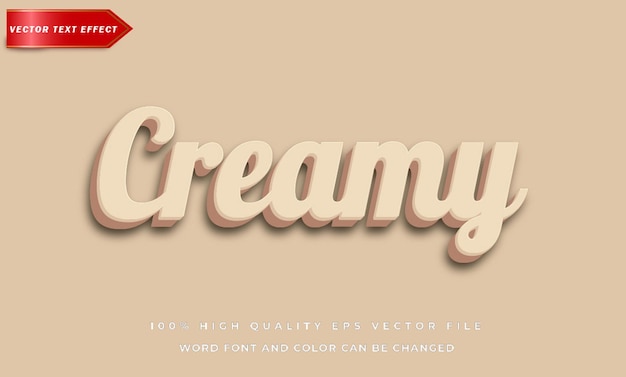 vector creamy text style effect