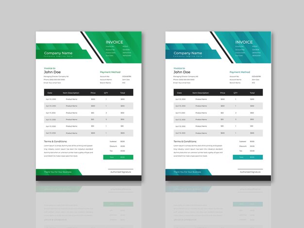 vector creative modern invoice design template