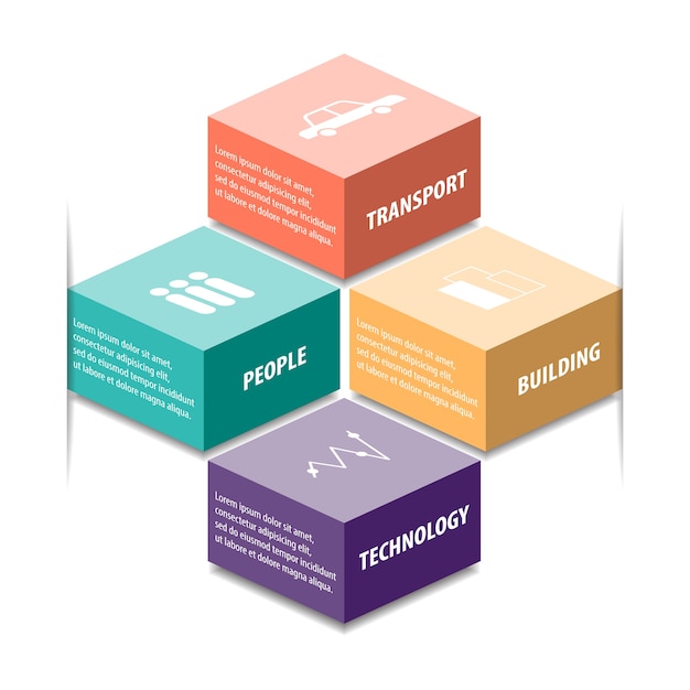 Vector cube box for business concepts templates