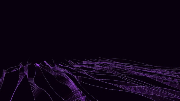 Vector cyber network connection background Abstract connecting dots and lines Molecular background with DNA Big data visualization