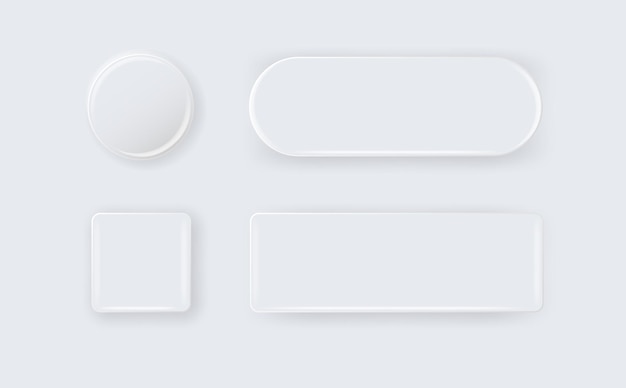 Vector d round and square white metal plastic blank empty button badge isolated button badge brooch