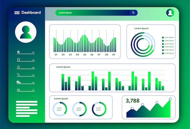 vector dashboard user panel template vactor ui ux elements vactor analytics