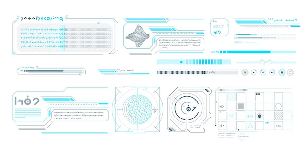 vector data elements for scifi interface infographics