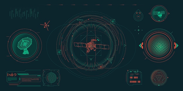 vector data elements for scifi interface infographics