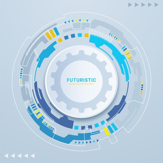 vector design 3d paper circle with circuit board
