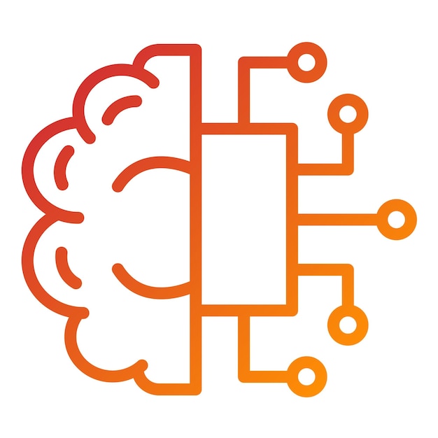 vector design ai brain icon style