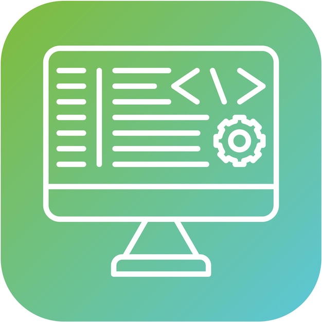 vector design back end development icon style