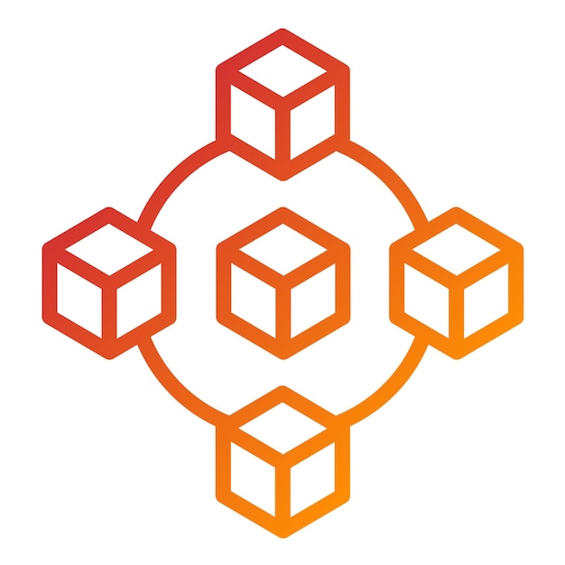 Vector Design Blockchain Icon Style