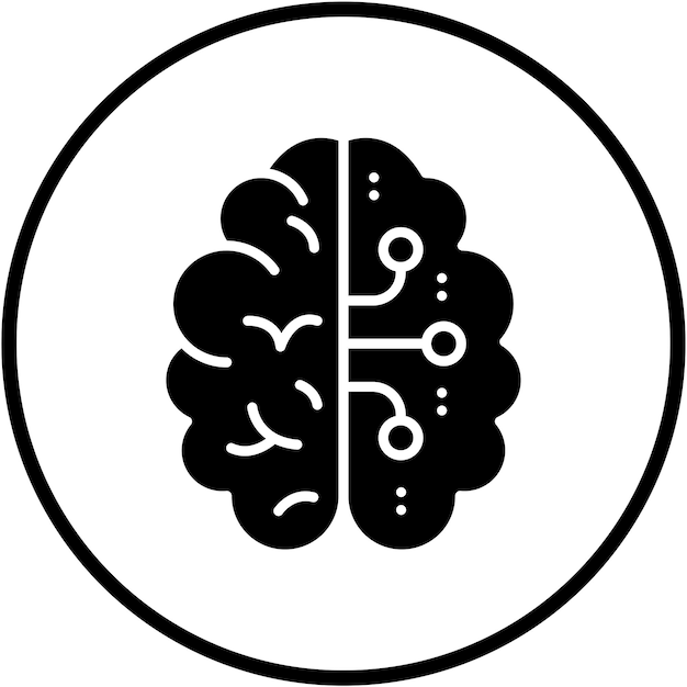 Vector Design Brain Circuit Icon Style
