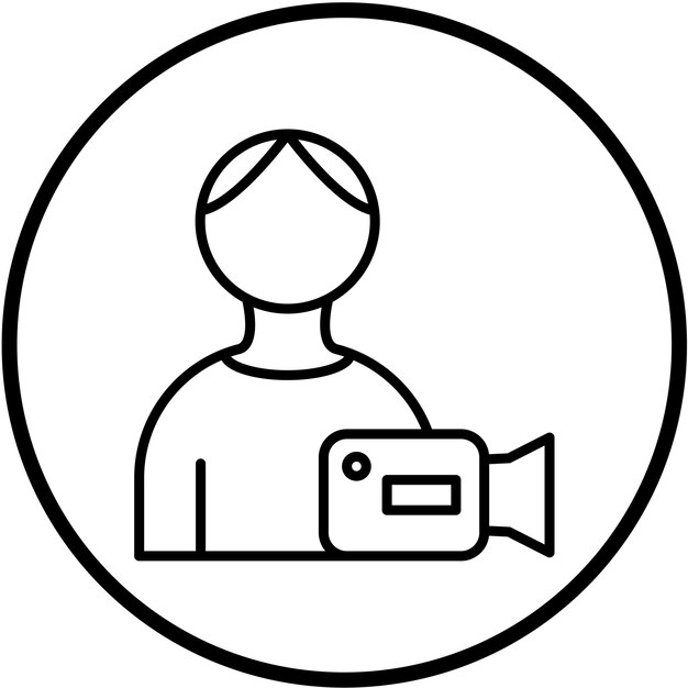 vector design camera operator icon style