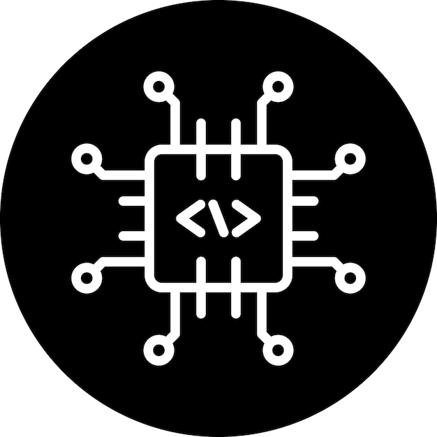 Vector Design Code Processor Icon Style