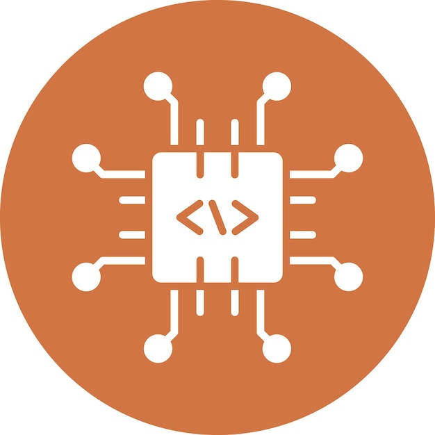 Vector Design Code Processor Icon Style