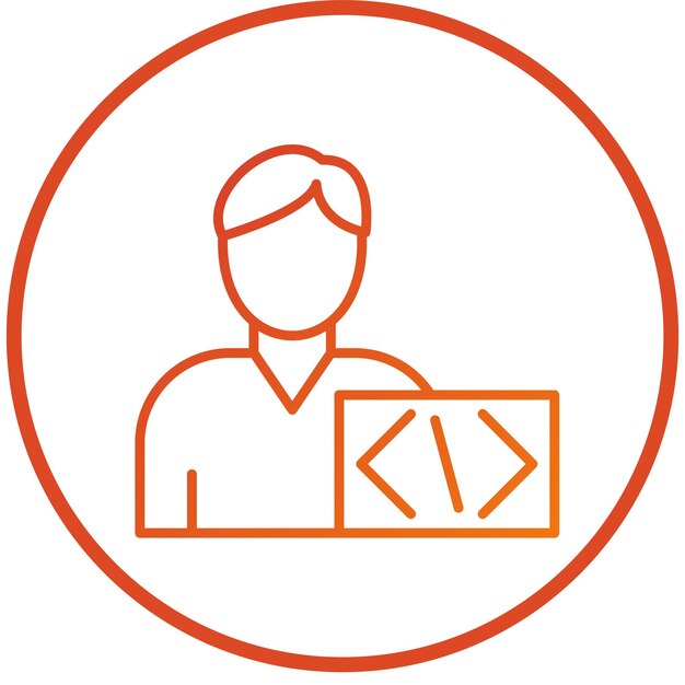 Vector Design Coder Man Icon Style
