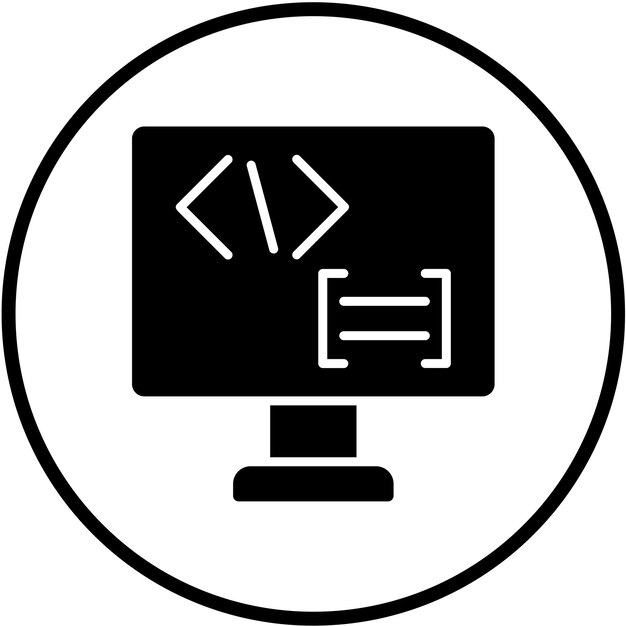 Vector Design Coding Language Icon Style
