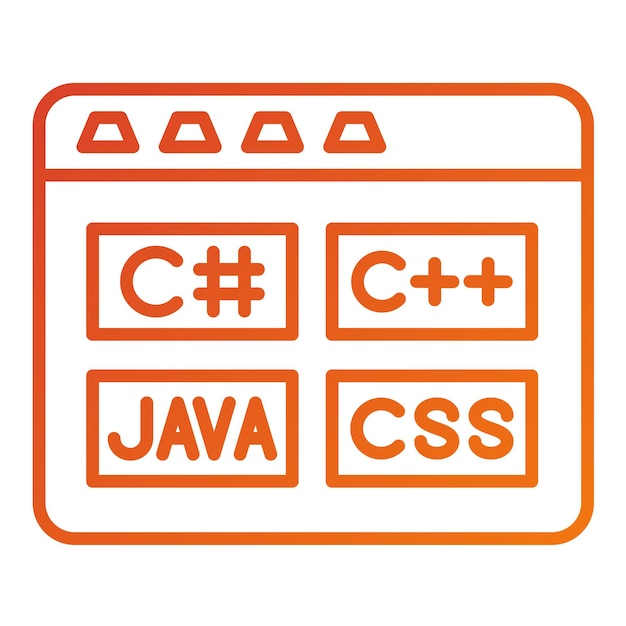 Vector Design Coding Language Icon Style
