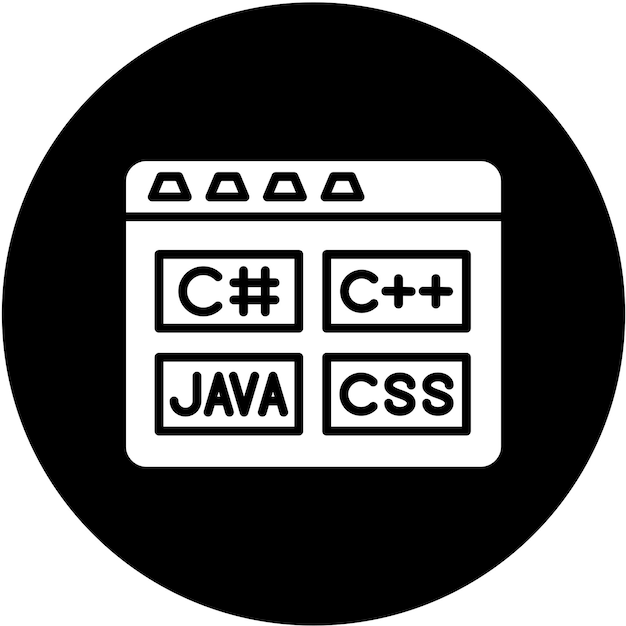 Vector Design Coding Language Icon Style