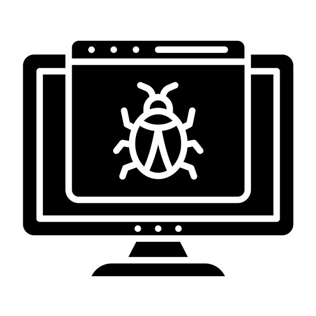 Vector Design Computer Bug Icon Style