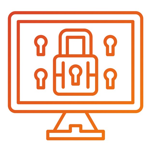 vector design computer security icon style
