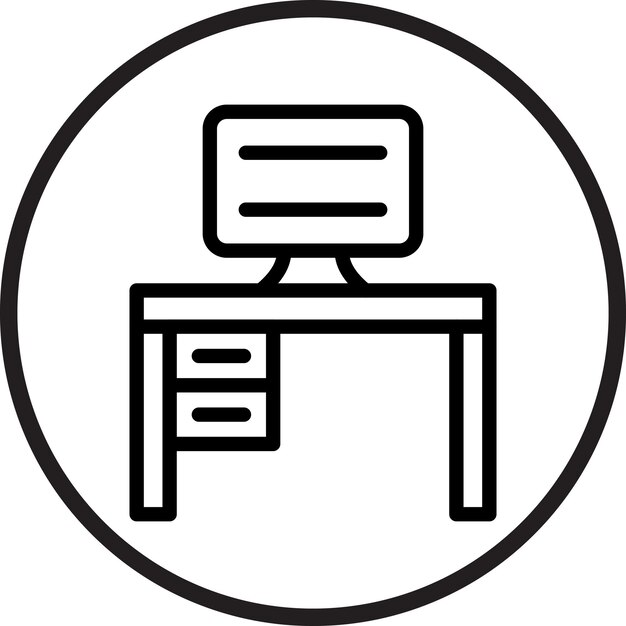 vector design computer table icon style