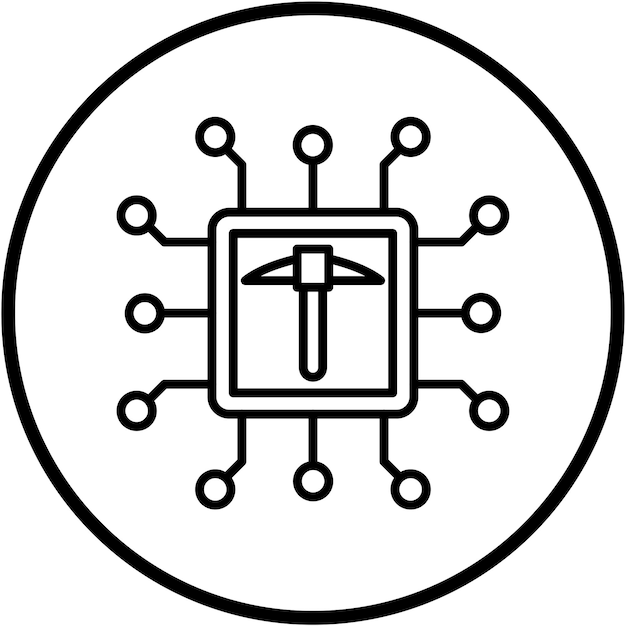 Vector Design CPU Mining Icon Style