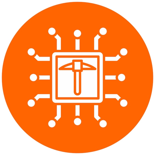 Vector Design CPU Mining Icon Style