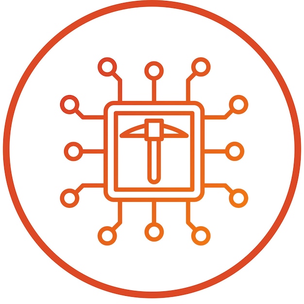 Vector Design CPU Mining Icon Style