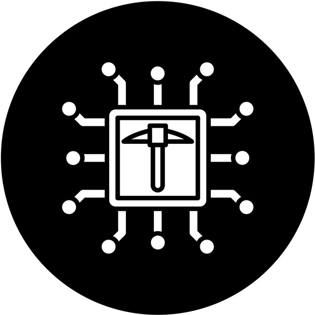 Vector Design CPU Mining Icon Style