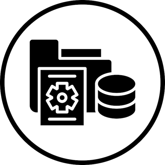 Vector Design Data Processor Icon Style