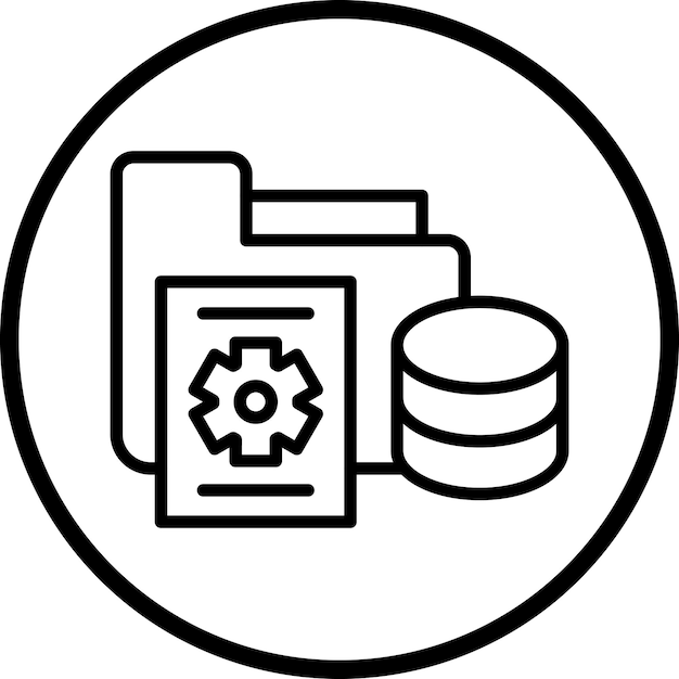 Vector Design Data Processor Icon Style
