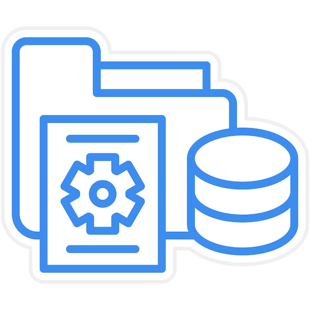 Vector Design Data Processor Icon Style