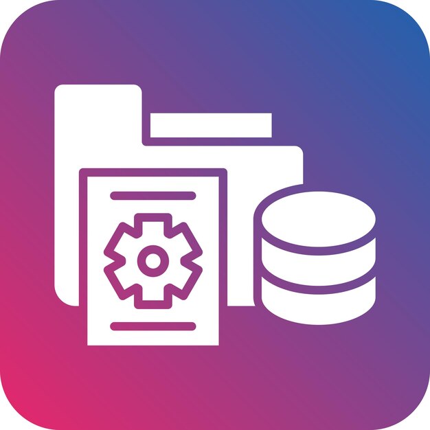 Vector Design Data Processor Icon Style