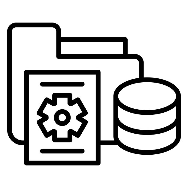 Vector Design Data Processor Icon Style