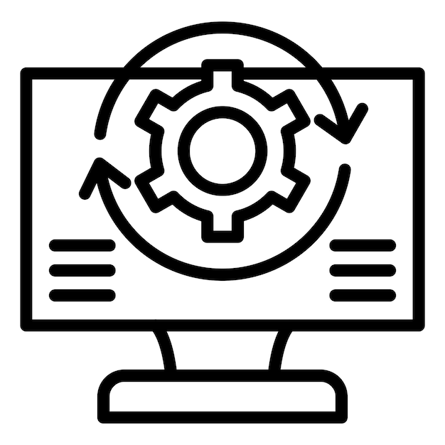 Vector Design Data Processor Icon Style