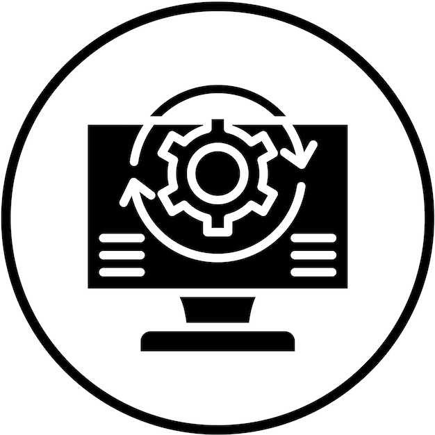 vector design data processor icon style