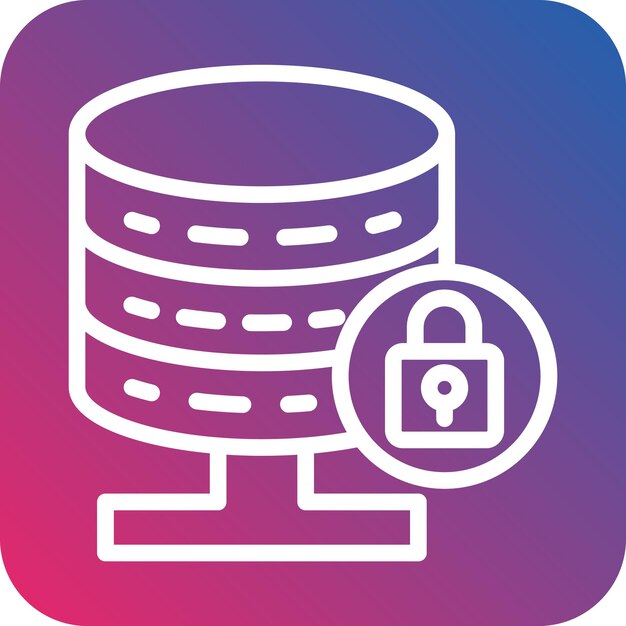vector design database lock icon style