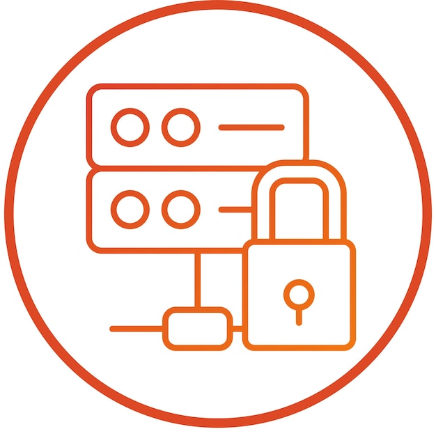vector design database lock icon style