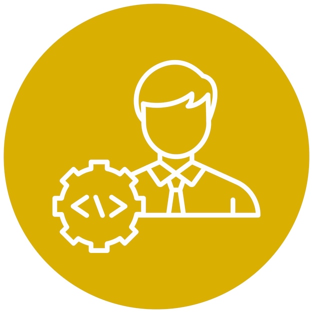 Vector Design Developer Male Icon Style