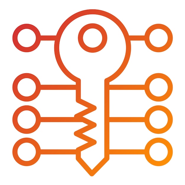 vector design encryption key icon style