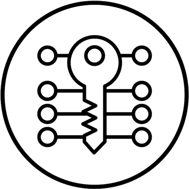 vector design encryption key icon style